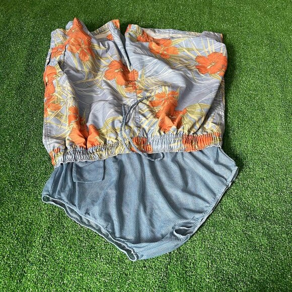 San N Sun Quick Dry Hawaiian Floral Swimwear Swim Board Short Trunks Size L - Picture 14 of 15